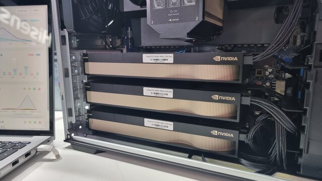 HP Z8 and Nvidia RTX A6000 48GB showcasign their poweful AI processing desktop tower at 43rd GITEX Global 2023, largest tech and startup event in Dubai, United Arab Emirates - October 15, 2023