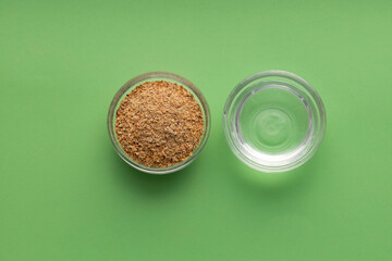 Powdered food based on soy fiber and mineral water - Healthy diet