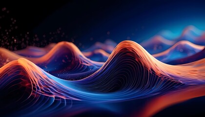 Obraz premium Big data visualisation. Abstract digital particles. Cyber network background. Technology concept with lines and doth gloving. Generative ai image