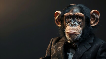 Monkey businessman wearing business suit wallpaper background
