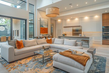 Designer Living Room Showcasing a Stylish Modern Aesthetic