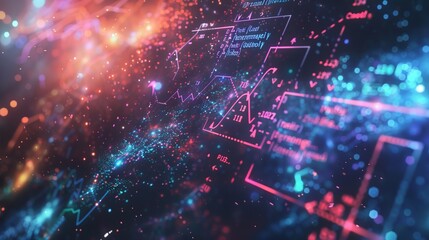 The image features digital financial graphs and charts with data points, illustrating analytical tools used for financial forecasting and economic evaluations.