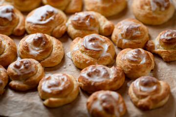 Danish pastries on a plate.
