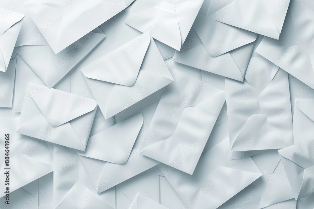 Poster a collection of white envelopes stacked on top of each other
