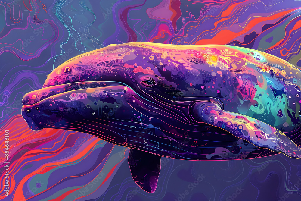 Poster Abstract Whale Art