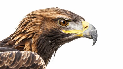 Obraz premium Golden eagle staring intensely, showing its powerful beak and feathers in great detail