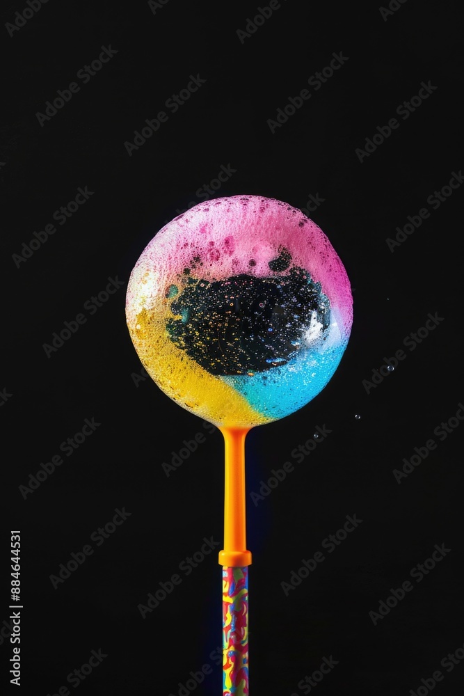 Aufkleber A bright and cheerful lollipop against a dark background, perfect for adding a pop of color to your design