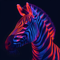 Neon Zebra Portrait