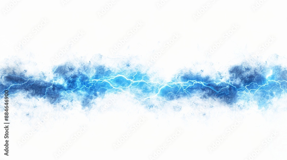 Poster a bright flash of lightning illuminates the dark blue and white background, ready for use in a varie