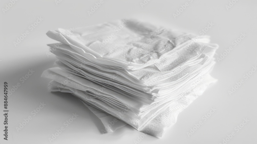 Aufkleber a stack of white towels sits on a table, ready for use