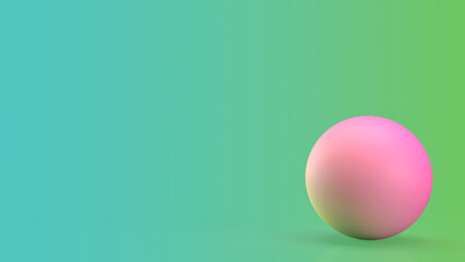 The pink ball on green background  image 3d rendering.