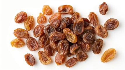 Obraz premium A pile of dried raisins on a white surface