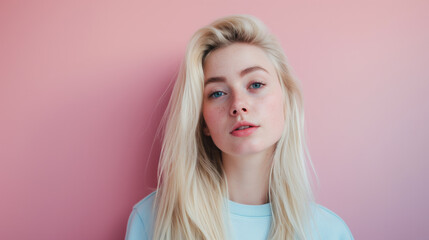 Portrait of an aloof blonde teenager 