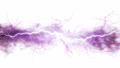 purple electricity isolated on white background.