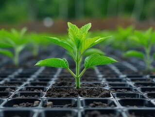 Witnessing the Wonder of Natural Flora Propagation Seedlings Emerge from Soil, Ready to Thrive, A View of Sustainable Growth