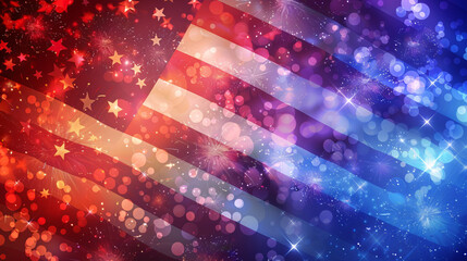 Resplendent Fourth Of July Jubilee Bokeh Invitation Background
