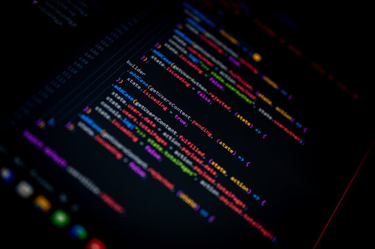 JavaScript Programming language code in text editor. Prevent hacks in internet security.