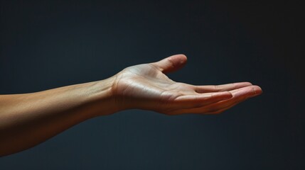 A person extends their hand from the darkness, suitable for use in scenarios where help is needed