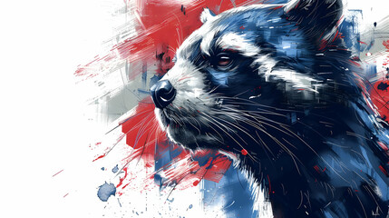 Abstract Raccoon Portrait