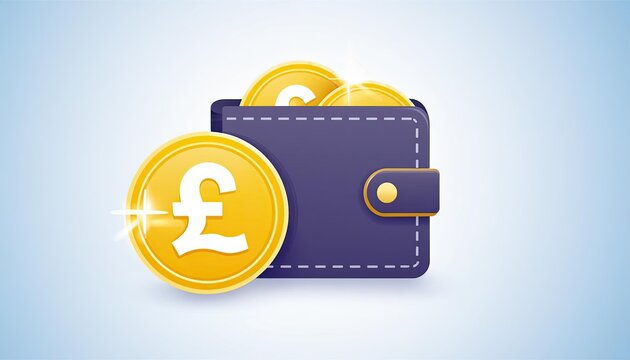 gold coin with pound symbol. money, savings concept