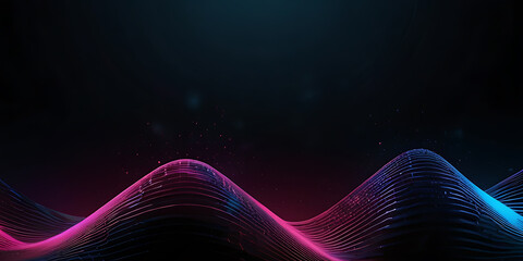 pink blue waves lines black abstract background