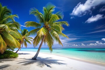 Obraz premium Palm tree on the beach