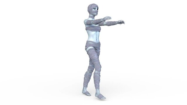 歩くミイラ女　3DCGレンダリング