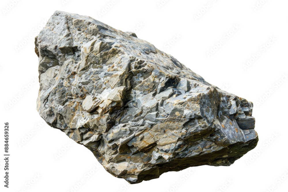 Poster A single large rock sits against a plain white background, ideal for use in branding and design projects