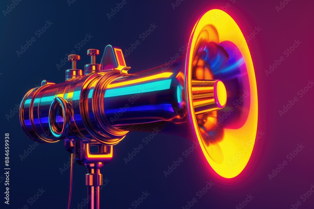Poster Close-up shot of a vibrant object on a dark backdrop