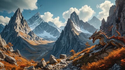 Dragon in a Mountain Valley.