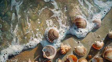 Seashells on shore