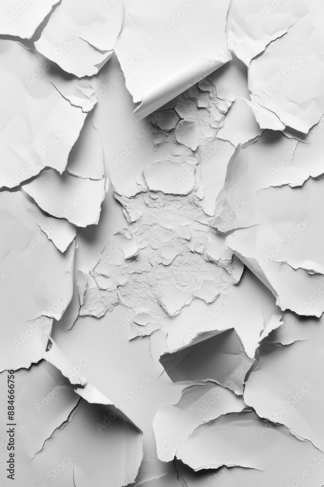 Poster a small piece of paper with ripped edges, suitable for use in illustrations or designs where a distr