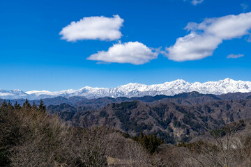 冬の小川村アルプス展望広場