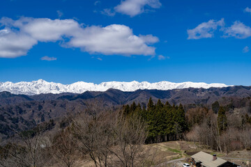 冬の小川村アルプス展望広場