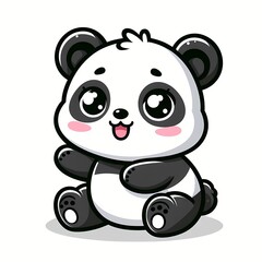 Naklejka premium cute panda cartoon vector icon illustration 