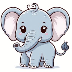 Obraz premium cute elephant cartoon vector icon illustration 