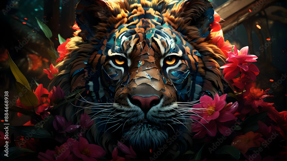 Wall mural Tiger's Eye in Bloom