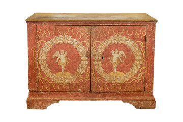 antique wooden box isolated