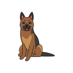 German shepherd dog illustration