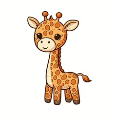 cute giraffe cartoon vector icon illustration	