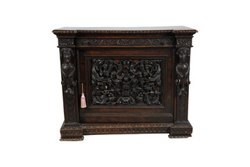 antique wooden box isolated