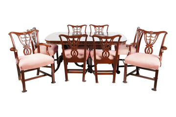 two chairs and table with chairs