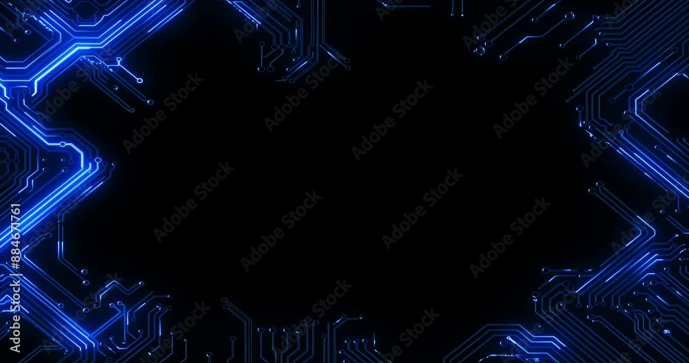 Aufkleber Circuit board, digital and technology on motherboard for computer system or communication or big data. Network, electronics or machine learning on cyber hardware for storage, info or cloud computing