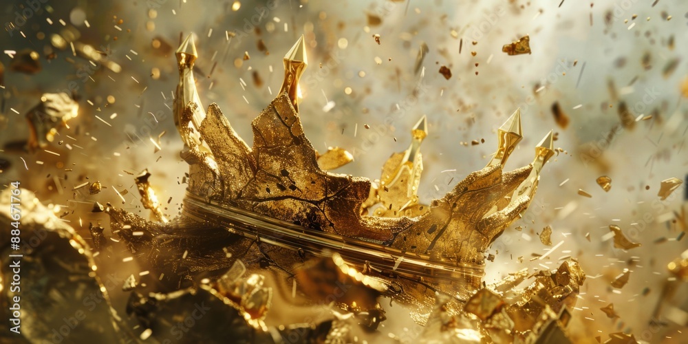 Poster a detailed view of a beautiful gold artwork with intricate designs and patterns