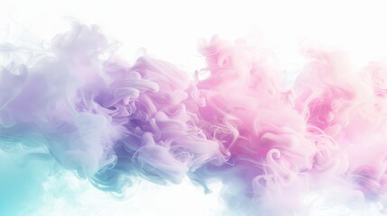 Fototapeta premium Pink party fog. Isolated blue, cyan, purple, light green smoke or thinking clouds. White background 3D effects fog cloud graphics fantasy party smoke art