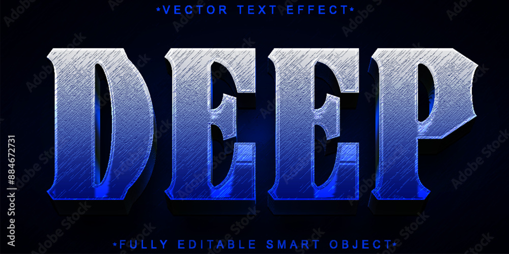Poster dark blue deep vector fully editable smart object text effect