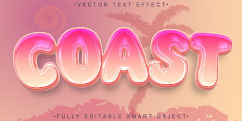 Coast Vector Fully Editable Smart Object Text Effect