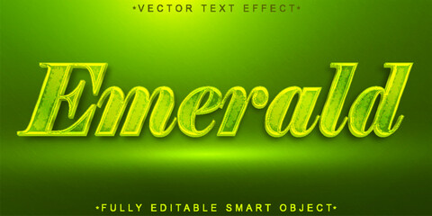 Green Shiny Gems Emerald Vector Fully Editable Smart Object Text Effect