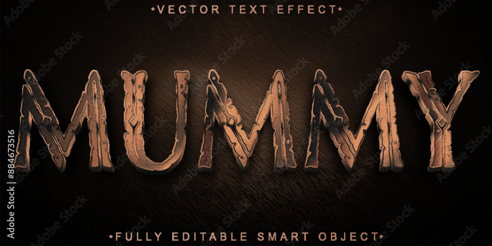 Poster mummy vector fully editable smart object text effect