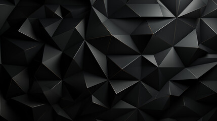Fototapeta premium Black Triangles Cones on Black Background, Abstract Image, Texture, Pattern Background, Wallpaper, Cover and Screen of Smartphone, Cell Phone, Computer, Laptop, 9:16 and 16:9 Format